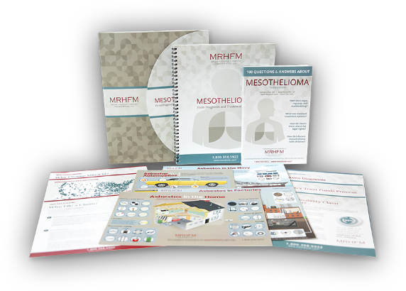 full array of mesothelioma resources included in the packet spread out in front of MRHFM folder that holds all your information in one place